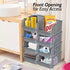 Skywin TidyFriend Stackable Storage Bins - 4-Pack for Organizing Food, Kitchen, and Bathroom Essentials in Grey