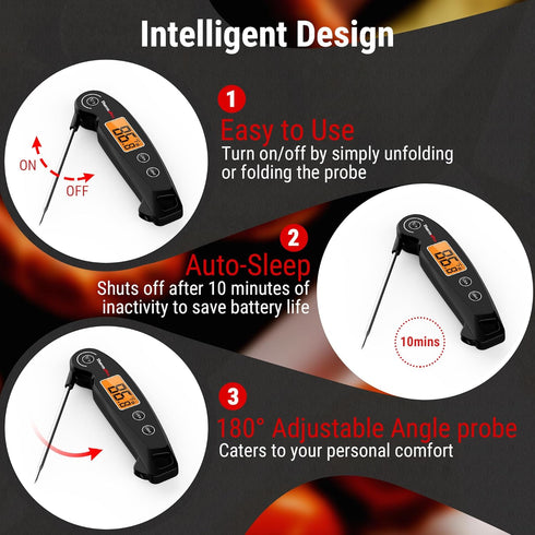 ThermoPro TP605 Instant Read Meat Thermometer: Waterproof Digital Probe for Cooking, BBQ, Grilling