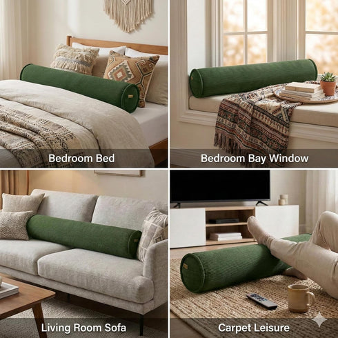 Cozy Sleep,47 7.87 Inches,Avocado Cuddle Pillow Corduroy Long Body Pillow for Adults, Bolster Pillow for Bed, Soft