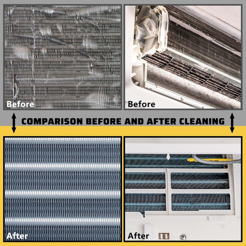 Air Conditioner Condenser Fin Cleaning Brush, Fin Straightener Comb and Refrigerator Coil Cleaning Whisk Brush Set, 7