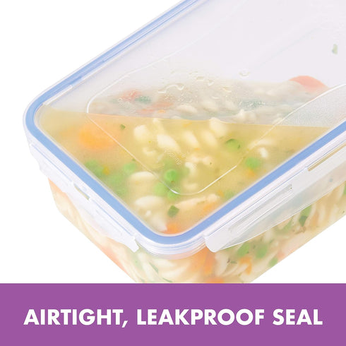 LocknLock Easy Essentials Food Storage Containers, 6-Piece, Clear, BPA Free, Airtight Lids