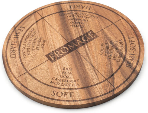 Ironwood Gourmet 28686 Round Dorset Cheese and Charcuterie Paddle