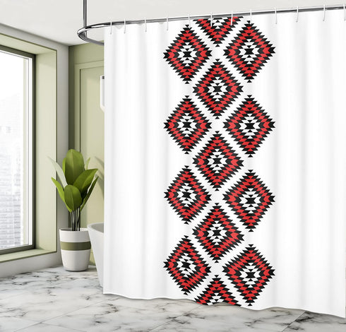 Ambesonne Tribal Shower Curtain, 69" W x 70" L, Native Design American Style Bathroom Decor Set