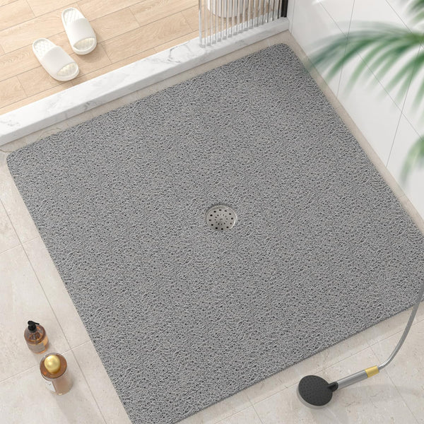 HITSLAM Square Shower Mat, 40 x 40 Inch Non Slip Bath Mat