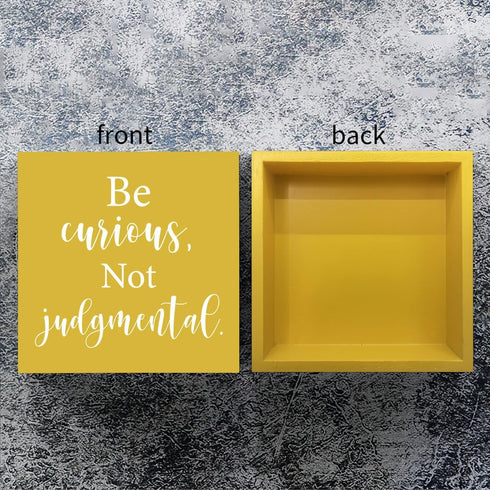 Inspirational Wooden Box Sign, Decorative Soccer Coach Gifts for Office Desk Decor, Rustic Square Wall Decor