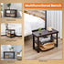 3-Tier 286lb 11.3 27.6 17.8 Inches, Sweetcrispy Shoe Rack Bench, Bamboo Entryway Storage Organizer, Shoes Stand