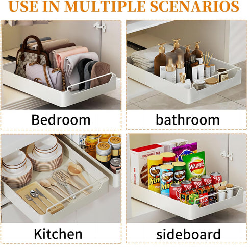 Pull Out Cabinet Organizer, Slide Out Dish Drying Rack for Kitchen Cabinets, Pull Out Drawer for Under Sink Organizer