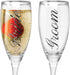 BANBERRY DESIGNS Bride and Groom Champagne Glasses Set of 2 - Elegant Toasting Flutes Silver Wedding Champagne Set (6