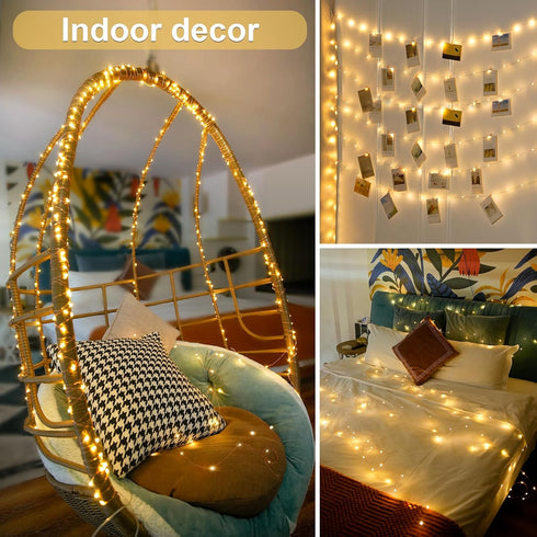 2 Pack 400 132ft JMEXSUSS Fairy Lights Battery Operated with Remote, Total LED Battery Powered String Lights, Fairy