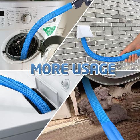 2 Pieces Dryer Vent Cleaner Kit, Compatible with All Vacuum Cleaners, Lint Brush and Hose Attachment