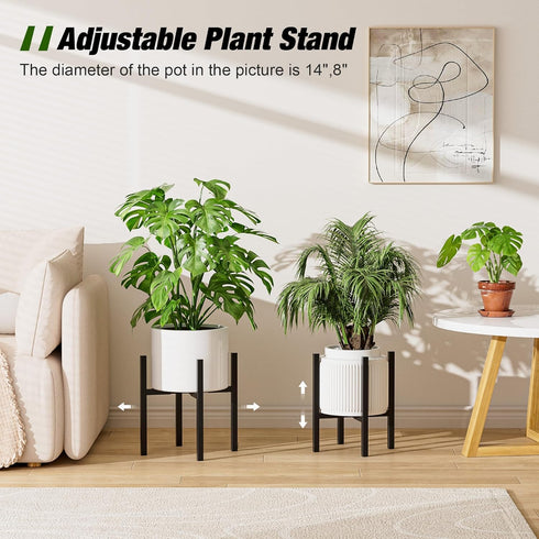 8-14 Inch (8-14inch 2PK) Urban Deco Adjustable Metal Plant Stand Outdoor & Indoor Planter With Stand Fits for Plant