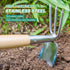 2IN1 14''Weeding Berry&Bird Hand Tools Hoe and Cultivator, Stainless Steel Garden Hand Tiller and Pickaxes with Wooden