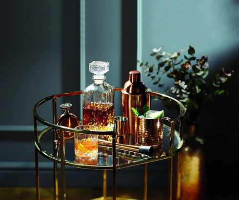 Luxury Stainless Steel Mini Hip Flask - 140 ml (5 fl oz) with Decanting Funnel, Copper Effect