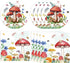 DURYGEN 40PCS Mushroom Birthday Decorations Forest Theme Fairy Birthday Party Decorations Mushroom Decorations