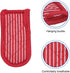 uxcell 2Pcs Pot Handle Covers, Heat Resistant Sleeve for Iron Skillet, Kitchen Baking Cooking Supplies, Red White Stripe