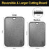 Plastic Cutting Board Set, 2 Large Dishwasher Safe Boards for Meat, Non-Slip, Reversible, Black