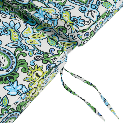 Magpie Fabrics Swimming 45"x20"x3", Outdoor/Indoor High Back Square Corner Chair Cushion with Handle & Ties, Waterproof