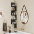 GREENDEW 5-Tier BLACK Floating Corner Shelf by - Stylish Wood Display for Home & Office