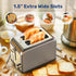 YSSOA Stainless Steel 2 Slice Toaster with Extra Wide Slot, 6 Shade Settings, Compact Oven, Silver