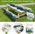 HobbLab Rv,96in,Green Picnic Table Cover with Bench Covers Portable Table Cloth Built-in Storage Pocket Fitted