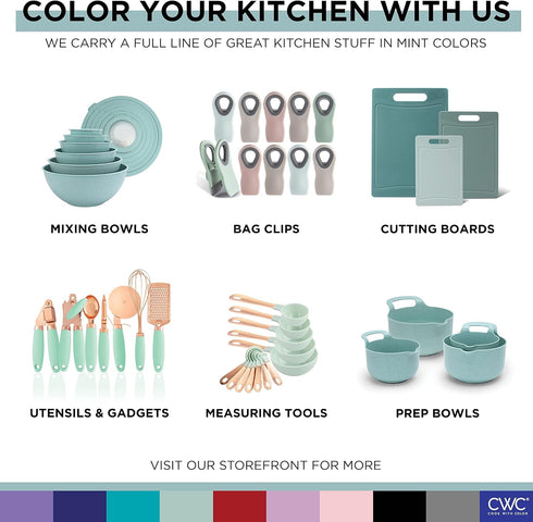 COOK WITH COLOR Silicone Cooking Utensils, 3 Pc Kitchen Utensil Set, Easy to Clean for Nonstick Cookware, Kitchen