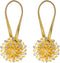 Gold Magnetic Curtain Tiebacks, 2 Pack Sparkle Crystal Flower Clips with Stretchable Wire Rope for Home Decoration