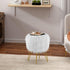 4 Vanity Stool Chair with Storage, Faux Fur Makeup Room Seat Stool, Soft Padded Seat, Round Footrest Footstools