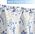 Blue Floral Print Tier Kitchen Curtains 24 Inches Long, Watercolor Cafe Curtains for Kitchen, Flower Bathroom Window Treatment, Rod Pocket Half Window Curtain, 28" W x 24" L, Multicolor, Set of 2
