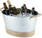 Twine Seaside Jute Rope Wrapped Farmhouse Galvanized Ice Metal Beverage Tub - 4.5 Gallons