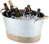 Twine Seaside Jute Rope Wrapped Farmhouse Galvanized Ice Metal Beverage Tub - 4.5 Gallons