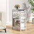 3-Tier End Table for Small Space, Narrow Side Table with Magazine Holder,Small Nightstand, Skinny Snack Couch Table