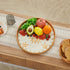Nonam 100% 12" Shellac Rattan Tray with Mother of Pearl Inlay, Round Decorative Serving Tray for Home Dcor Coffee Table