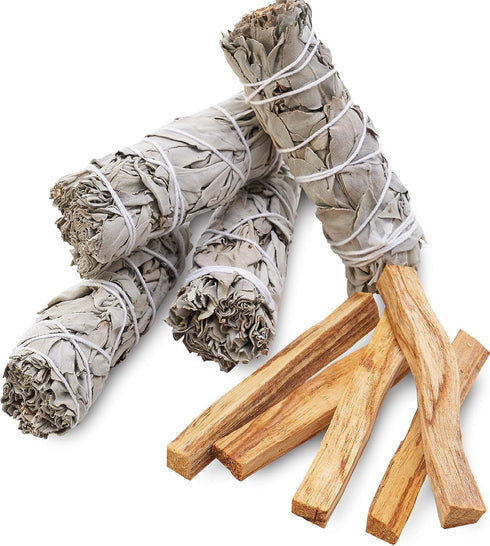 Smudge Kit Refill - White Sage & Palo Santo for Healing, Purifying, Meditating & Incense