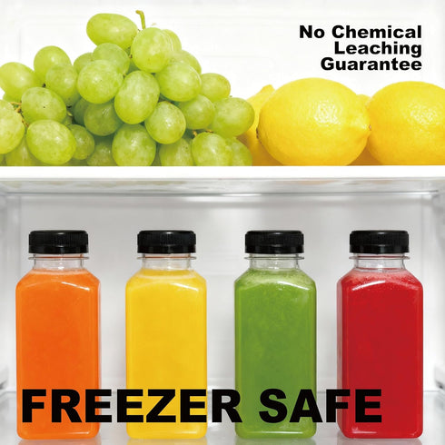 Bouolops 16oz 20pcs Empty Plastic Juice Bottles with Caps,Juice Containers for Juice, Milk and Other Beverages,Clear