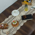 kilofly Handmade Crochet Lace Rectangular Table Runner 11 x 43 Inch, Beige
