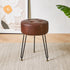 LG-31Z IBUYKE Faux Leather Round Footrest Stool, Makeup Vanity Stool Side Table, PU Dressing Table Seat, Pouf Couch