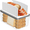 Upgrade Bread Slicer with Bread Box - Adjustable Width Cutting Guide, Foldable and Compact with Crumb Tray