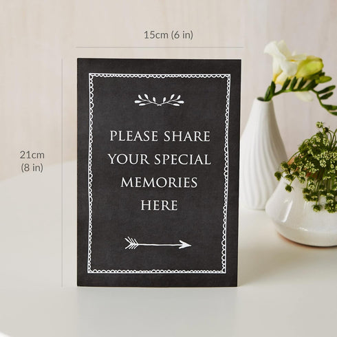ANGEL & DOVE Set of 2 Black Funeral Memory Table Signs for Condolence Book, Memorial, Celebration of Life