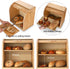 2 15" 9.8" 14.2", 15 mm G.a HOMEFAVOR Bread Box, Layer Bamboo Bread Boxes for Kitchen Food Storage, Large Capacity