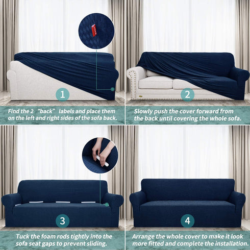 YEMYHOM Couch Cover Latest Jacquard Design High Stretch Sofa Chair Covers for Living Room, Pet Dog Cat Proof Armchair