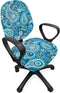 Ambesonne Blue Paisley Office Chair Slipcover, Folk Ornament Flower Like Elements Buta