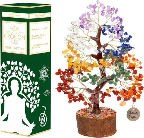 Seven Chakra Crystal Tree, Birthday Gifts for Women, Healing Crystal Tree of Life, Home Decor Gift for Mom