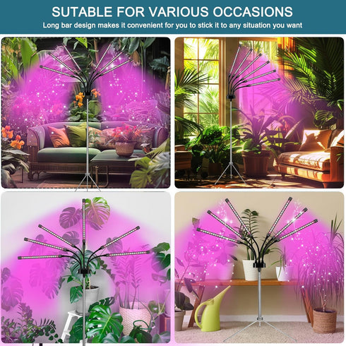 Mefflypee Grow Lights for Indoor Plants, LED Grow Light Stand, Red White Full Spectrum Plant Lamp with Adjustable