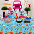Xigejob 24 Traffic Jam Cars Trucks Transportation Birthday Party Supplies Dinnerware, Plate, Cup, Napkin, Tablecloth