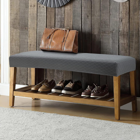YISUN Jacquard Dining Bench Covers, Stretch Washable Removable Bench Slipcover, Rectangle Bench Seat Protector Cover