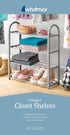 4-Tier Closet Whitmor Compact Shelves - Gray