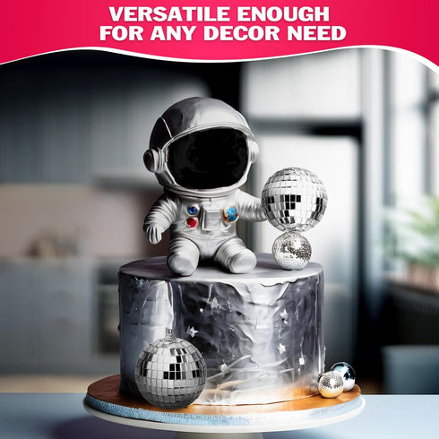 24 PCs Mini Disco Balls Set - 1.8 in Ornaments for Parties, Lightweight & Portable Decorations, Silver Sparkle