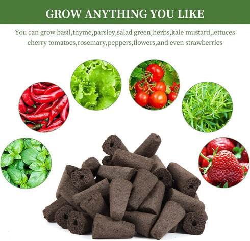 LANVRION IG201Hydroponic 50 Pack Grow Sponges, Seed Starter Pods Root Growth Sponges Eco-Friendly PH Balanced Square