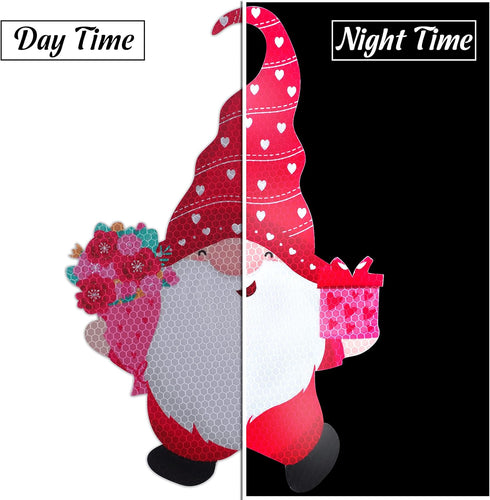 29PCS Valentines Day Car Refrigerator Decorations - Reflective Valentine Gnome Heart Magnets Decor Party Ornaments