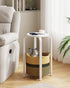 TB01BWK092 TUTOTAK Small Side Table, Round End Table, Night Stand, Bedside Table, Sofa Table with Storage Basket